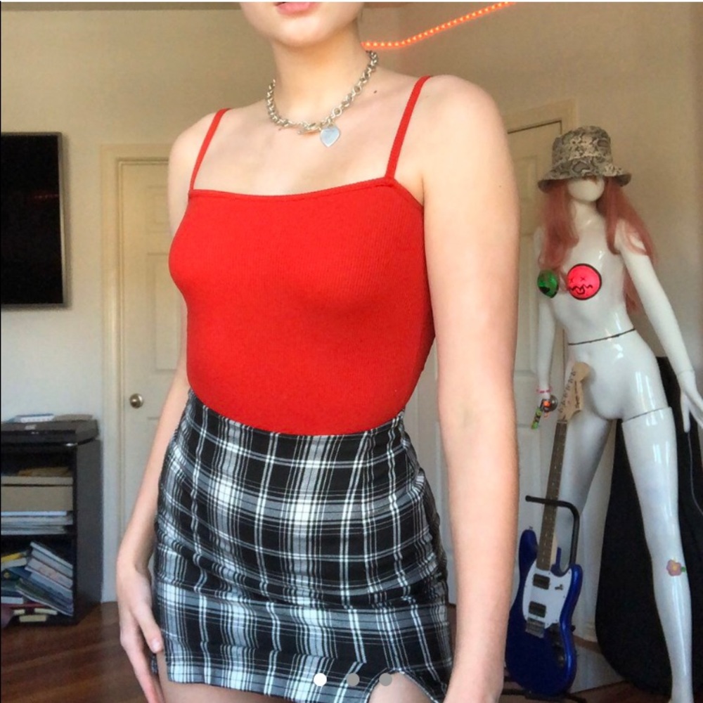 red brandy melville anne bodysuit